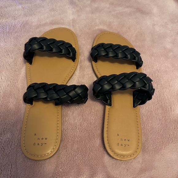 a new day Shoes - Target A New Day Black Braided Sandal Size 9 Wide NWOT